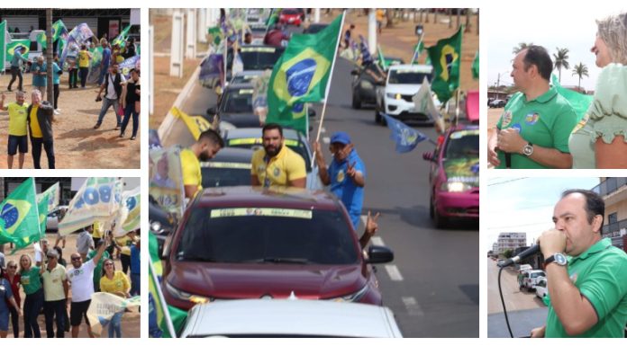 Para fortalecer Zeli, Célio e Caiado, prefeito lidera caravana Verde e Amarelo em Valparaíso